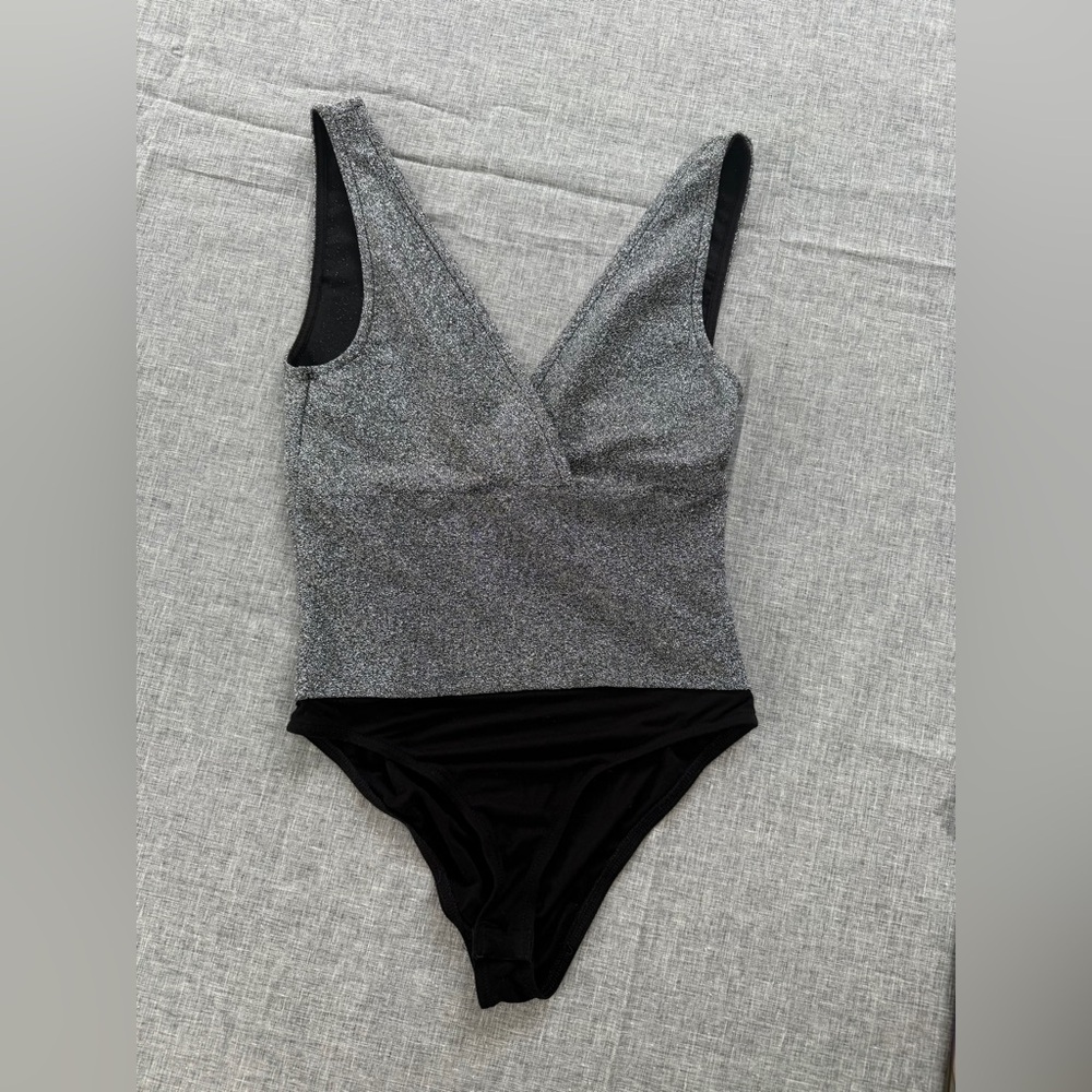 Zara Gray and Black Bodysuit